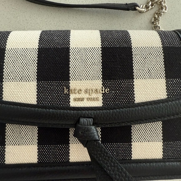 NWT Kate Spade Black and White Checkered Crossbody Bag - Picture 3 of 12
